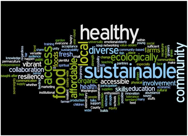 Word Cloud - Washington County Food System Vision