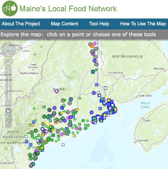 Link to Maine Local Food Network Map Tool